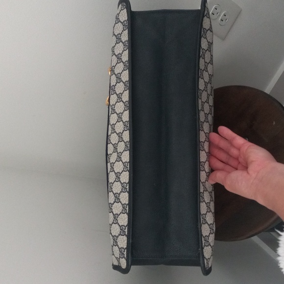 Authentic Vintage Gucci GG Monogram Supreme Sherry Web Ophidia Horsebit Shopper - Picture 7 of 10